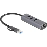 Abbildung von 3 Port USB 5 Gbps Hub + Gigabit LAN mit Type C, Dockingstation