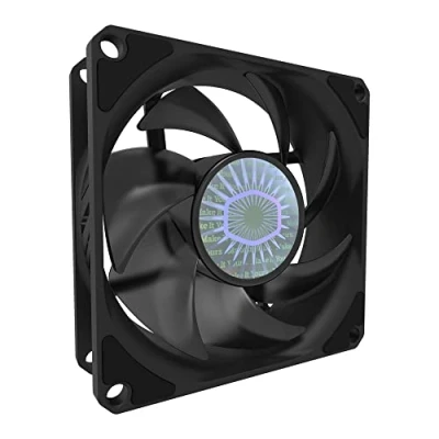 Abbildung von Cooler Master SickleFlow 80 Gehäuselüfter mit verbesserten Air Balance Hybridflügel, 30 CFM, 2,75 mmH2O, 6 bis 25 dBA, schwarz
