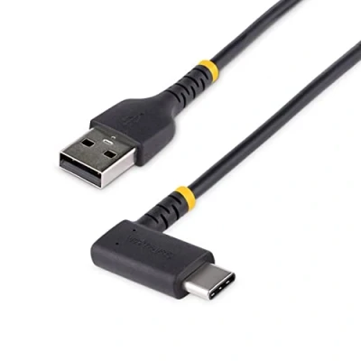 Abbildung von StarTech.com 1 m USB A Auf C Ladekabel Winkelstecker Robustes Schnellladekabel Mit Aramidfaser 2.0 Zu Typ 3A Für Handy, Tablets (R2ACR 1M CABLE)
