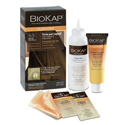 Abbildung von BIOKAP Nutricolor Haarfarbe 6.3 Dunkelblond Gold, ohne Ammoniak, macht das Haar weich und glänzend, mit natürlichen Farben, 140 ml