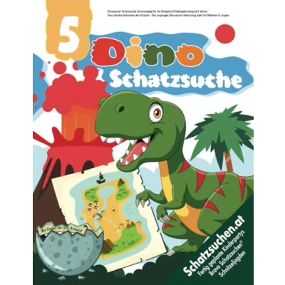 Abbildung von Dinosaurier Schatzsuche Schnitzeljagd für die Dinoparty/Kindergeburtstag ab 5 Jahren: Dino und Das Geheimnis des Vulkans angesagte ... Mädchen &amp; Jungen (Bravo Schatzsuche)