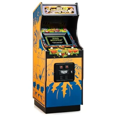 Abbildung von Numskull Quarter Arcades Zoo Keeper Collector&#039;s Edition Mini Arcade Authentische Holzreplik im Maßstab 1/4, Original ROM, wiederaufladbarer Akku &amp; 3W Lautsprecher für Retro Enthusiasten