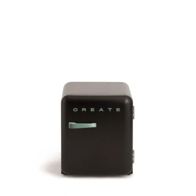 Abbildung von CREATE / Retro FRIDGE 50 SAGE/Kühlschrank in Schwarz, Griff Salbeigrün 85W, Minibar, eine Regalfläche, Design, 50cm, zwei Ablagen, 48L Fassungsvermögen, energiesparend, 50x44x49,8cm