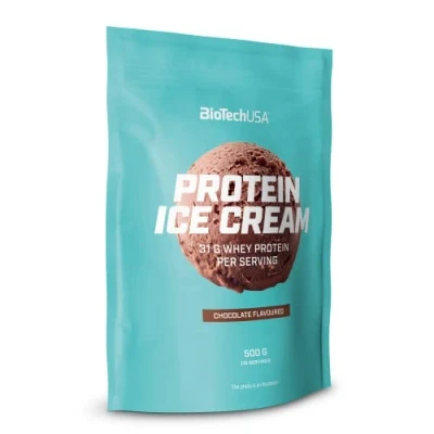 Abbildung von BioTechUSA Protein Ice Cream, Aromatisiertes Eispulver mit Molkenprotein Komplex, 500 g, Schokolade