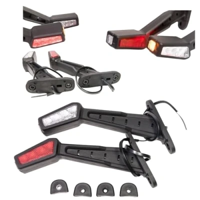 Abbildung von LED Gummi Begrenzungsleuchte Seitenleuchte 12V 24V x 2 mit Positionsleuchte Auto LKW PKW Wohnwagen KFZ Lampe Leuchte Licht Weiß Rot Orange
