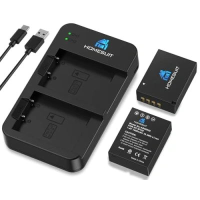 Abbildung von Homesuit Ersatz für Akku Fujifilm NP W126/NP W126s und USB Ladegeräte, Kompatibel mit Fuji X T3, T2, T1, A5, E3, E2, E1, X100F, H1, M1, Pro2, Pro1, T20, T10 (2 Pack,1400mAh)
