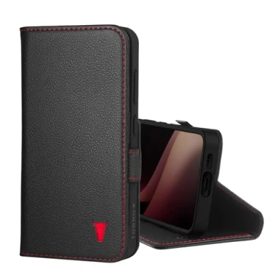Abbildung von TORRO Hülle kompatibel mit Samsung Galaxy S24 5G Premium Leder Standfunktion und Kartenfächern (Schwarz)