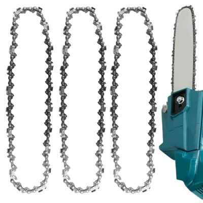 Abbildung von 3 x 25 cm Sägekette 3/8&quot;LP 40 Antriebsglieder 1,1 mm Rückschlagsarme Akku Kettensäge Kette für 10 Zoll Schwert, Ersatzkette Kompatibel mit Makita DUC254Z, Einhell GE LC 18/25 Li, Oregon und mehr