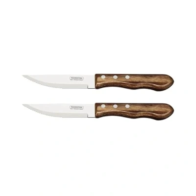 Abbildung von Tramontina Steakmesser JUMBO (2 Stück), Echtholzgriff, rostfreier Edelstahl, spülmaschinenfest
