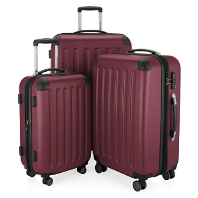 Abbildung von HAUPTSTADTKOFFER SPREE 3er Trolley Set Rollkoffer Reisekoffer, (S, M und L) Koffer Set, 4 Doppel Rollen, , Burgund