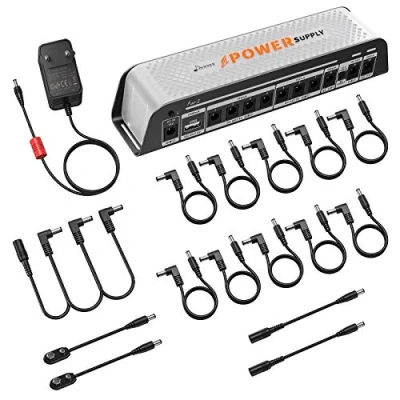 Abbildung von Donner DP Z 9V Gitarrenpedal Netzteil 10 isolierter DC Ausgang mit USB Anschluss für 9V/12V/18V Effektpedal 18v 2000m Eingang