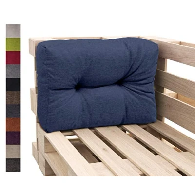 Abbildung von sunnypillow Palettenkissen Auflage Set für Europaletten Indoor und Outdoor Palettenpolster Palettensofa Kissen mit schöner Steppung viele Farben Größen zur Auswahl Seitenkissen 65 x 40, Blau
