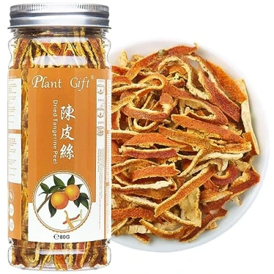 Abbildung von PlantGift Tangerine Peel Tea 80G/2.82oz 陈皮丝, getrocknete Orangenschale, Kräutermandarinen, Chen PI Tee, reich an Antioxidantien und Immunvitamin C.