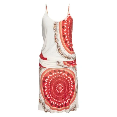 Abbildung von Beachtime Strandkleid mit Alloverprint und verstellbaren Trägern, Sommerkleid, Jerseykleid