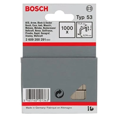 Abbildung von Bosch Accessories Feindrahtklammer Typ 53, 11,4 x 0,74 4 mm, 1000 Stück St. 2609200291