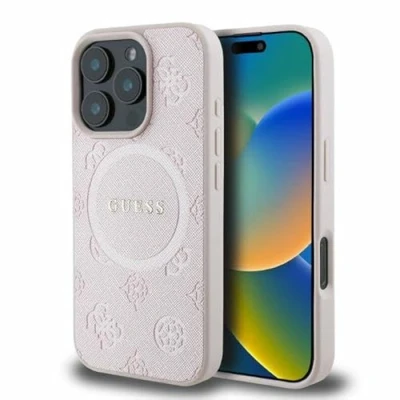 Abbildung von CG Mobile Guess GUHMP16XPSAPSMEP Hülle für iPhone 16 Pro Max 6.9&quot; Rosa hardcase Saffiano Peony Classic Logo
