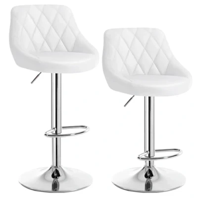 Abbildung von WOLTU BH23ws 2 Barhocker Tresenhocker, Gute gepolstert, Kunstleder, Höhenverstellbar, Drehbar, 11 Farben, x Hocker, Weiss
