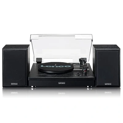 Abbildung von Lenco LS 101BK Plattenspieler mit Bluetooth und separaten Lautsprechern (Bluetooth)