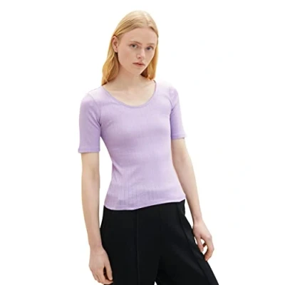 Abbildung von TOM Tailor Denim Tshirt basic, Damen, Größe: XL, Lilac vibe