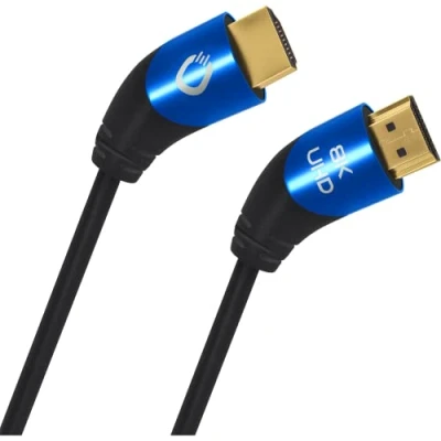 Abbildung von Oehlbach Shape Magic 40 8K Ultra High Speed 2.1 HDMI Kabel Zertifiziert 48 Gbps (40 Grad Winkelstecker 3 Fach Schirmung OFC Kupfer Vollmetallstecker) schwarz 2m