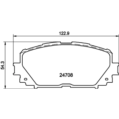 Abbildung von HELLA 8DB 355 013 901 Bremsbelagsatz nicht für Verschleißwarnanzeiger vorbereitet TOYOTA: Yaris II Schrägheck, III Verso S