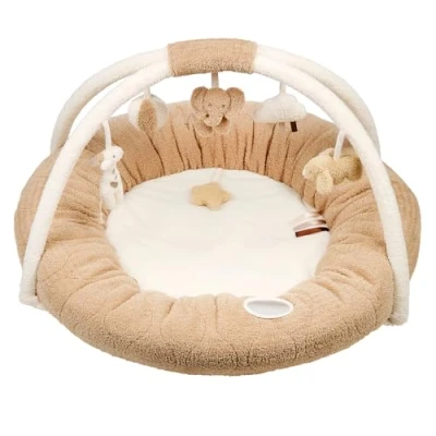 Abbildung von Nattou Krabbeldecke mit Spielbogen und verschiedenen Aktivitäten, Aus Polyester, Ca. 90 cm, Teddy, Weiß/Hellbraun