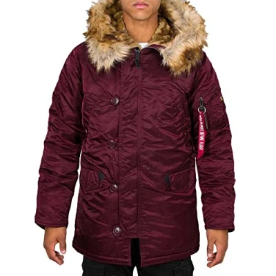Abbildung von Alpha Industries Herren N3B VF 59 Damen Winterjacke, Deep Maroon, M