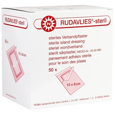 Abbildung von Noba Rudavlies, steriles Verbandpflaster, Wundverband, Pflaster, 10x8cm, 50 St
