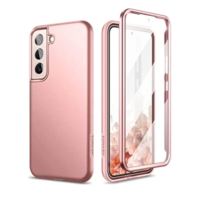 Abbildung von SURITCH Kompatibel mit Samsung Galaxy S22 Plus Hülle 360 Grad Hüllen Integriertem Displayschutz Komplettschutz Handyhülle Schutzhülle für 5G 6.6 Zoll (Rosé Gold)
