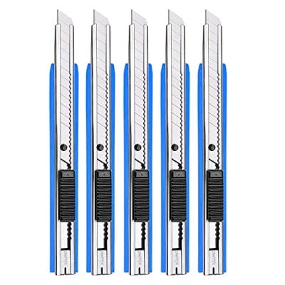 Abbildung von Gebildet 5pcs Blau Profi Cuttermesser/ 9mm Abbrechklingen / 60 Grad Folienmesser/Teppichmesser/Grafikmesser/optimal für Folien,Tapete, Bastelarbeiten, Kartons