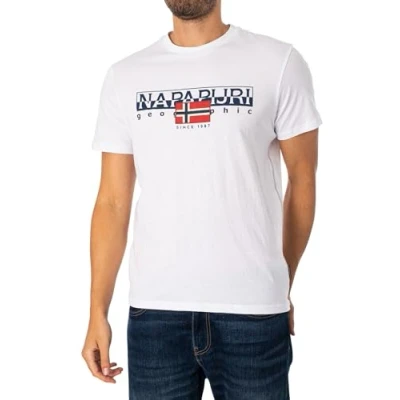 Abbildung von Napapijri Saylmer Tshirt print, Herren, Größe: Large, Bright white