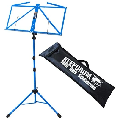 Abbildung von keepdrum MUS3 BL Blau Notenstaender Notenpult + Tragetasche