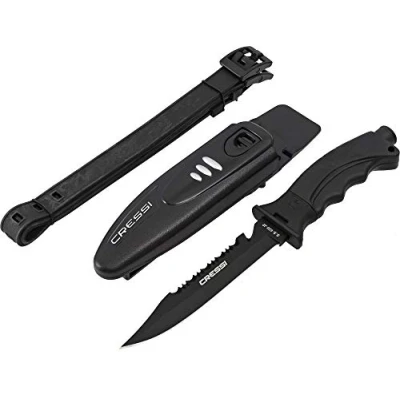 Abbildung von Cressi Unisex Erwachsene Borg Knife Tauchmesser Messerklinge, Schwarz, 26.5 cm