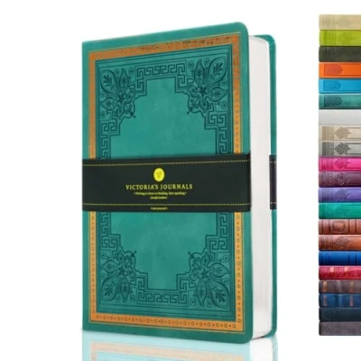 Abbildung von VICTORIA&#039;S JOURNALS Leatherette Vintage Journal Hard Cover Lined Notebook Old Looking Travel Diary, A5 Size 5.7&#039;&#039; x 8.1&#039;&#039;