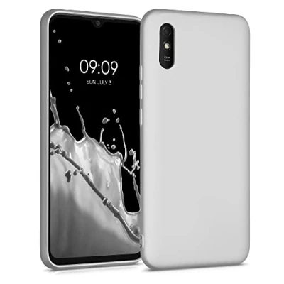 Abbildung von kwmobile Case kompatibel mit Xiaomi Redmi 9A / 9AT Hülle Schutzhülle aus Silikon metallisch schimmernd Handyhülle Metallic Silber