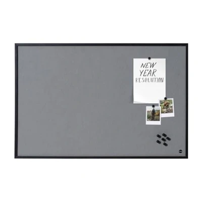 Abbildung von Bi Office Pinnwand New Basic, Grauem Filz mit Schwarzem Holzrahmen, 385x285 mm