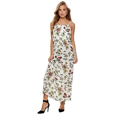 Abbildung von ONLY Onlwinner SL NOOS WVN Maxikleid, Damen, Größe: 34, Cloud dancer