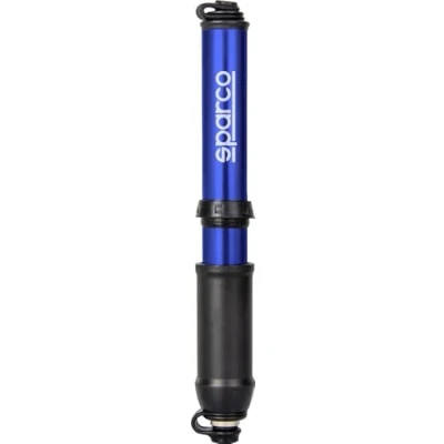 Abbildung von Sparco Blaue Mini Fahrradpumpe aus Aluminium, passend für die meisten Fahrräder und Elektroroller