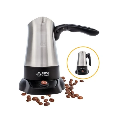 Abbildung von TZS FIRST AUSTRIA Kaffeebereiter Elektrischer Türkischer Kaffeekocher, mit ausklappbarem Handgriff, 350ml, 800W, Mokkakocher, Espressokocher &amp; Wasserkocher, Edelstahl