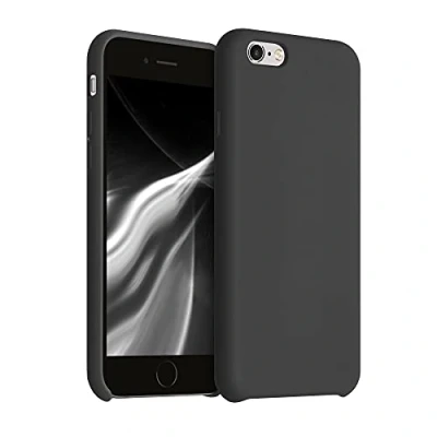 Abbildung von kwmobile Hülle kompatibel mit Apple iPhone 6 / 6S Silikon Handy Case Handyhülle weiche Oberfläche kabelloses Laden Schwarz