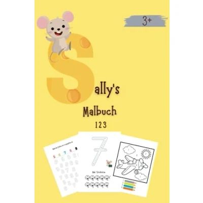 Abbildung von Sally&#039;s Malbuch 123, für Kinder, zahlen lernen, ab 3 Jahre, üben, lernen