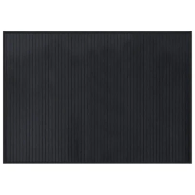 Abbildung von vidaXL Teppich, Bambusteppich Rechteckig, Bambusmatte rutschfest für Wohnzimmer, Läufer Küchenteppich Flurteppich, Modern, Schwarz 70x100cm Bambus