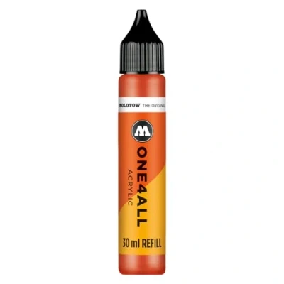 Abbildung von Molotow One4All Refill Acryl 30ml (Tinte zum Nachfüllen von Acrylmarkern, hochdeckend und permanent, schnell trocknend, für fast alle Untergründe) 242 blutorange