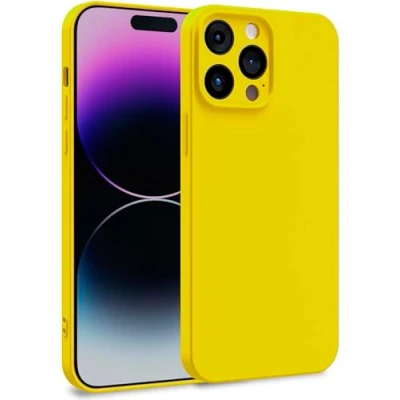 Abbildung von MyGadget Hülle kompatibel mit iPhone 14 Pro Max Zweilagige Handyhülle Kameraschutz Cover Innenfutter &amp; Silikon außen Gelb