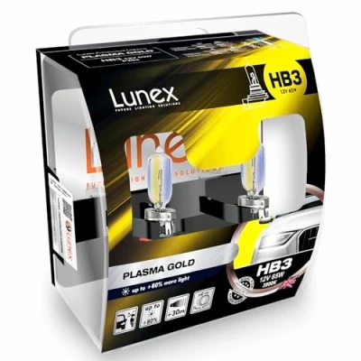 Abbildung von Lunex HB3 9005 PLASMA GOLD Scheinwerfer Halogenbirnen Lampen Gelb 12V 65W P20d 2800K duobox (2 Stücke)