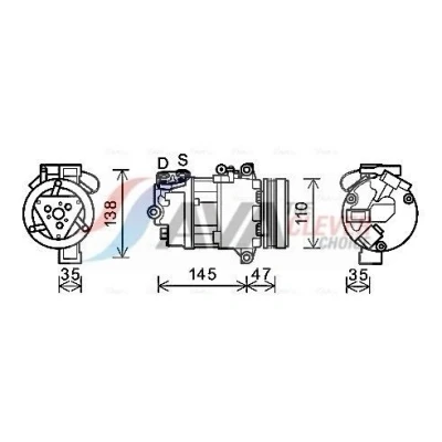 Abbildung von PRASCO BWAK395 Kompressor CSV613C R 134a BMW: 3 Limousine, Touring, X3