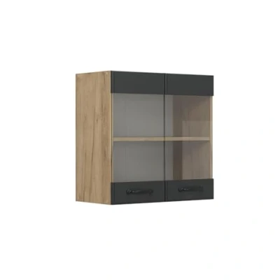 Abbildung von Vicco Küchenglashängeschrank R Line, Anthrazit Landhaus, 60 cm
