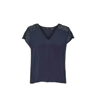 Abbildung von Vero Moda V Shirt &quot;VMRUSK LACE NECK SS TOP WVN GA&quot;