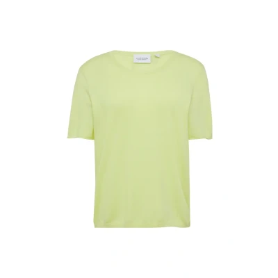 Abbildung von comma casual identity KURZÄRMELIGER AUS MIX Tshirt basic, Damen, Größe: 36, Limettengrün