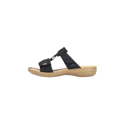 Abbildung von Rieker Damen Klassische Sandalen 60881, Frauen Sandalen,Sommerschuhe,Freizeitschuhe,offene Schuhe,Strandschuhe,schwarz (00),37 EU / 4 UK